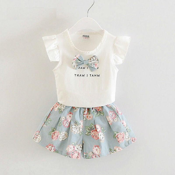 Fashion Lovely Bow Printed Dress